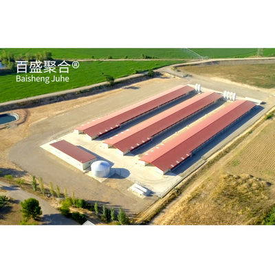 ±1% تحمل ساخت سریع فولاد ساختاری مرغخانه خانه برای مزرعه مرغ ساختگی