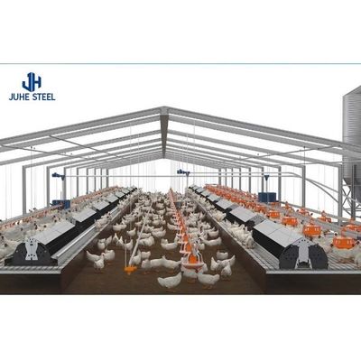 ISO9001 2008/CE/BV گواهینامه مزرعه مرغ مدرن ساختاری فولاد سبک خانه مرغ