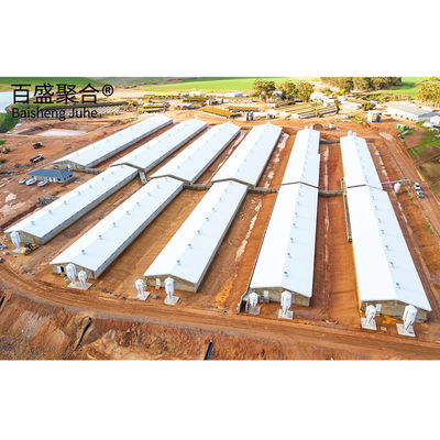 ISO9001 2008/CE/BV گواهینامه مزرعه مرغ مدرن ساختاری فولاد سبک خانه مرغ