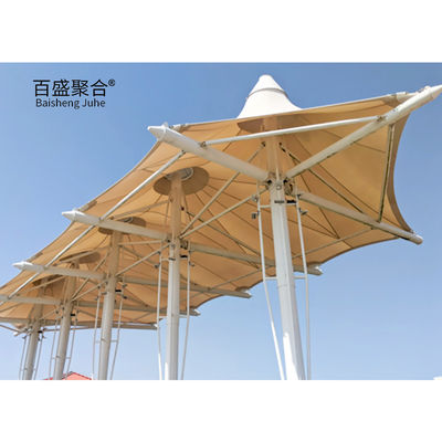 GB Q235 ساختار کربن قاب فولادی پارچه PVC پرده غشا ساختار سایه