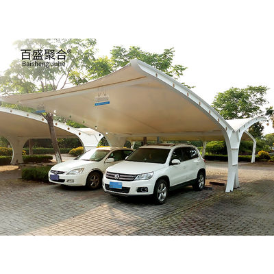 PVDF PTFE پارچه غشا کششی قاب بزرگ فولاد آویزان اتوماتیک برای پارکینگ 3 ماشین