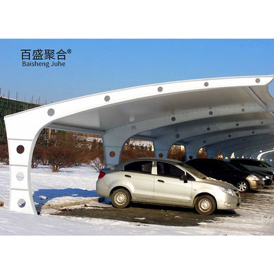 PVDF PTFE پارچه غشا کششی قاب بزرگ فولاد آویزان اتوماتیک برای پارکینگ 3 ماشین