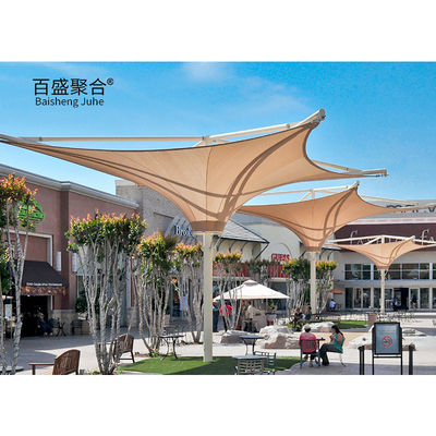 PTFE Architectural Fabric Tent Shade Shed Tensile Membrane Structure For Landscape ساخت و ساز فرش های معماری
