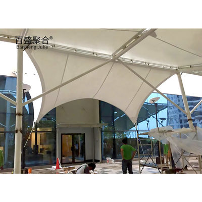 PTFE Architectural Fabric Tent Shade Shed Tensile Membrane Structure For Landscape ساخت و ساز فرش های معماری