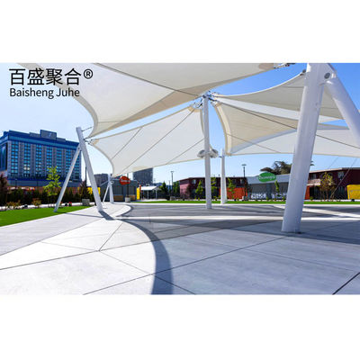 PTFE Architectural Fabric Tent Shade Shed Tensile Membrane Structure For Landscape ساخت و ساز فرش های معماری
