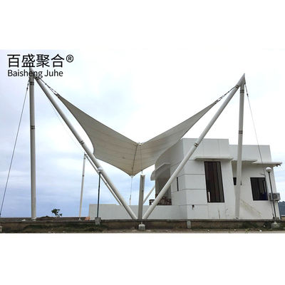 PTFE Architectural Fabric Tent Shade Shed Tensile Membrane Structure For Landscape ساخت و ساز فرش های معماری