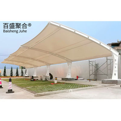 پارچه Mmbrane PVDF/PTFE پایانی بادبانی فولاد فلزی Carport Canopy