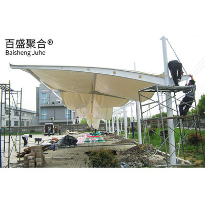 PVDF/PTFE PVC پوشش T کشش ساختمان پارکینگ خودرو مقاومت در برابر آتش